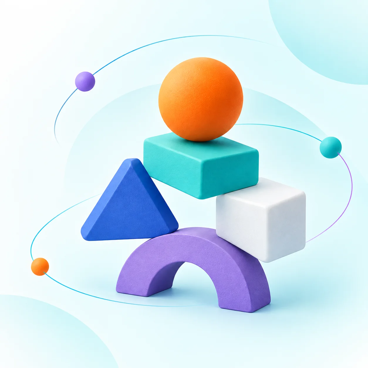 Colourful geometric learning blocks connected by paths of discovery